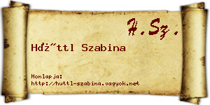 Hüttl Szabina névjegykártya